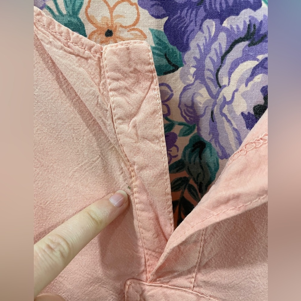 [L] ATMOSPHERE 🇨🇦vintage dress peach 80s floral cotton festival Coachella - Picture 8 of 9